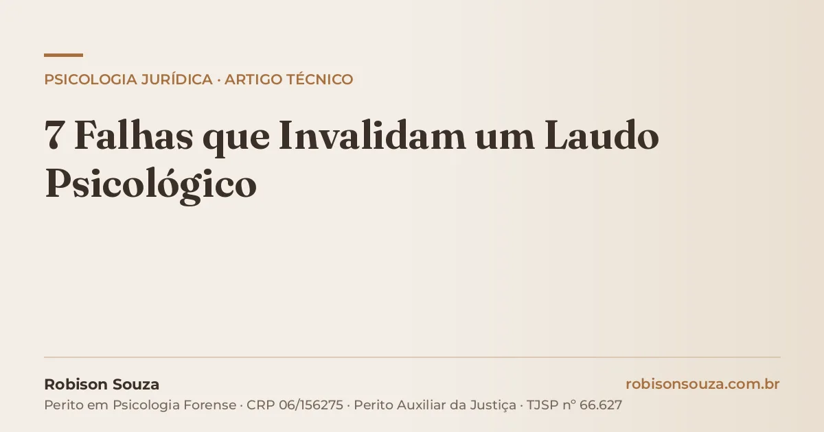 7 Falhas que Invalidam um Laudo Psicológico