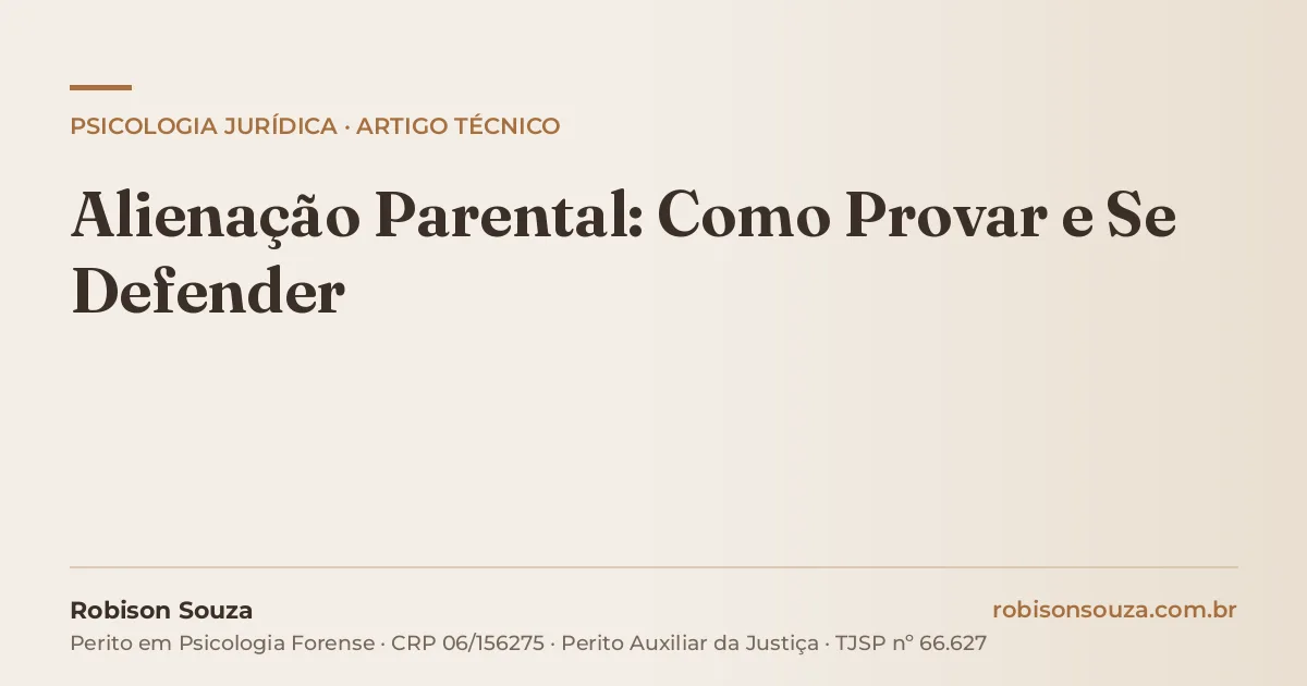 Alienação Parental: Como Provar e Se Defender