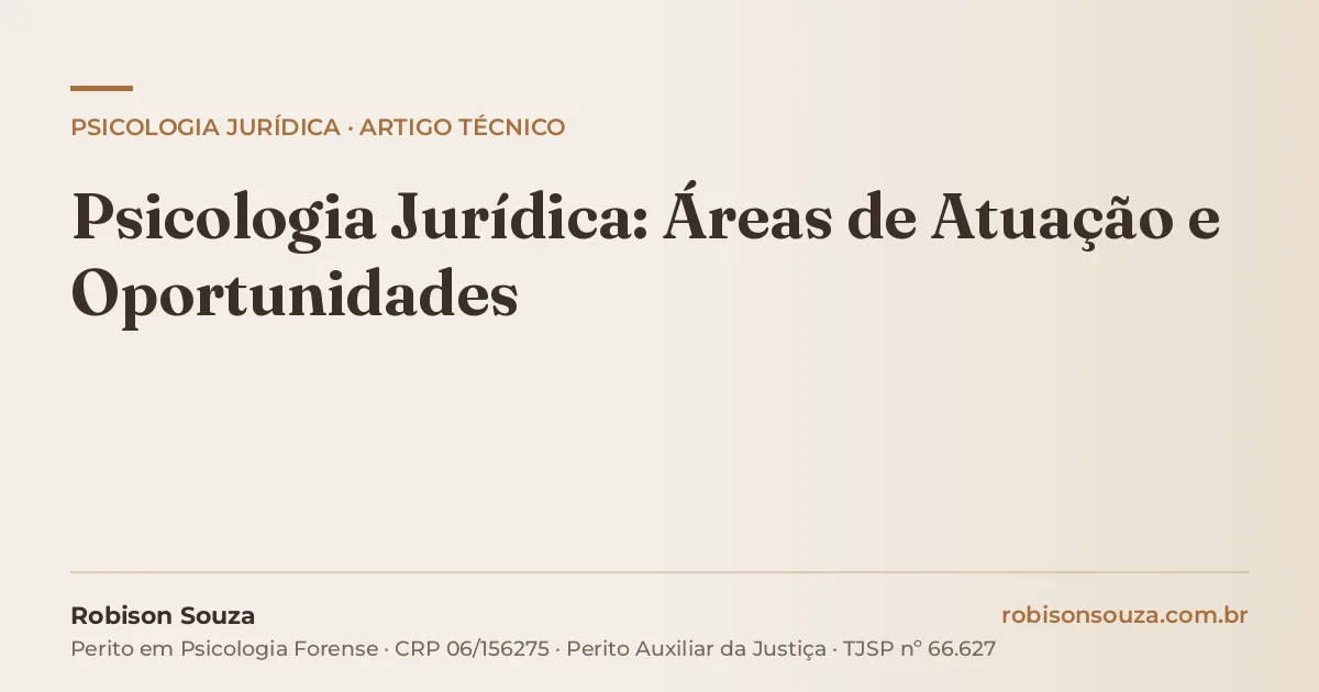 Psicologia Jurídica: Áreas de Atuação e Oportunidades