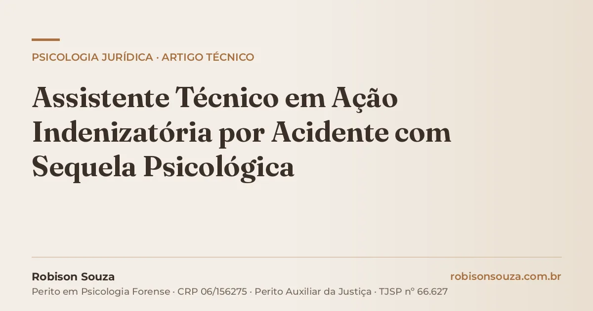 Assistente Técnico em Ação Indenizatória por Acidente com Sequela Psicológica