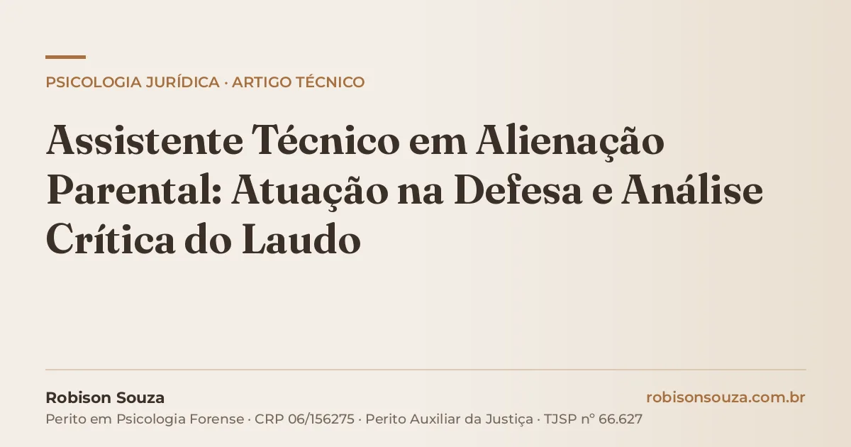 Assistente Técnico em Alienação Parental: Atuação na Defesa e Análise Crítica do Laudo