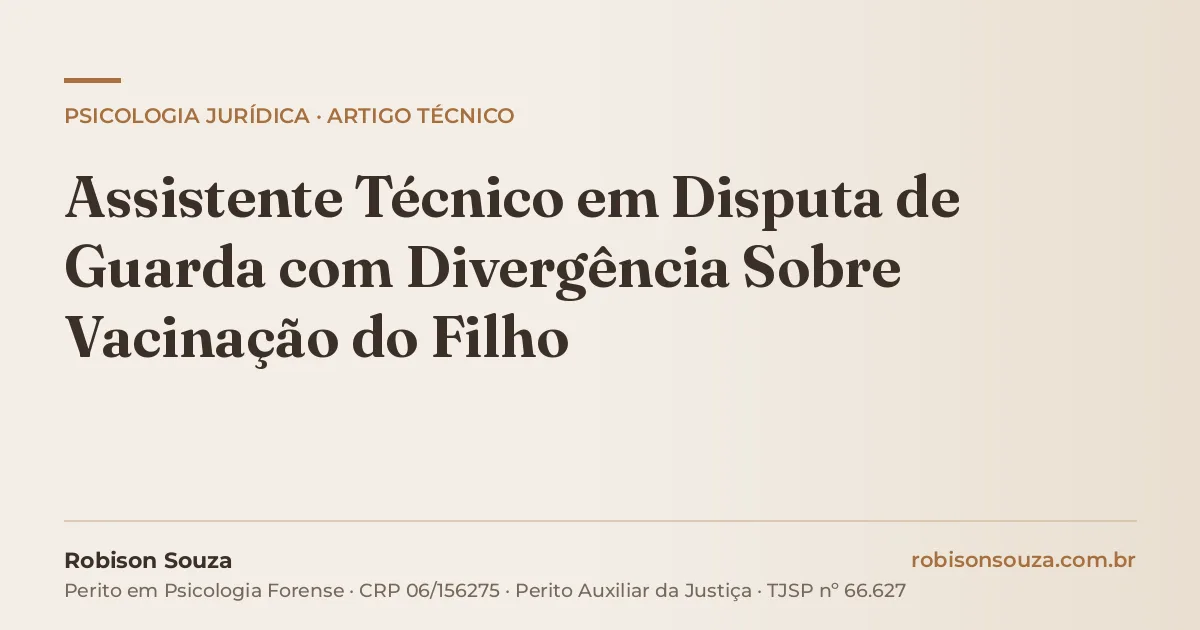 Assistente Técnico em Disputa de Guarda com Divergência Sobre Vacinação do Filho