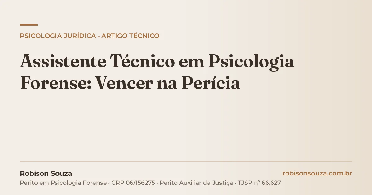 Assistente Técnico em Psicologia Forense: Vencer na Perícia