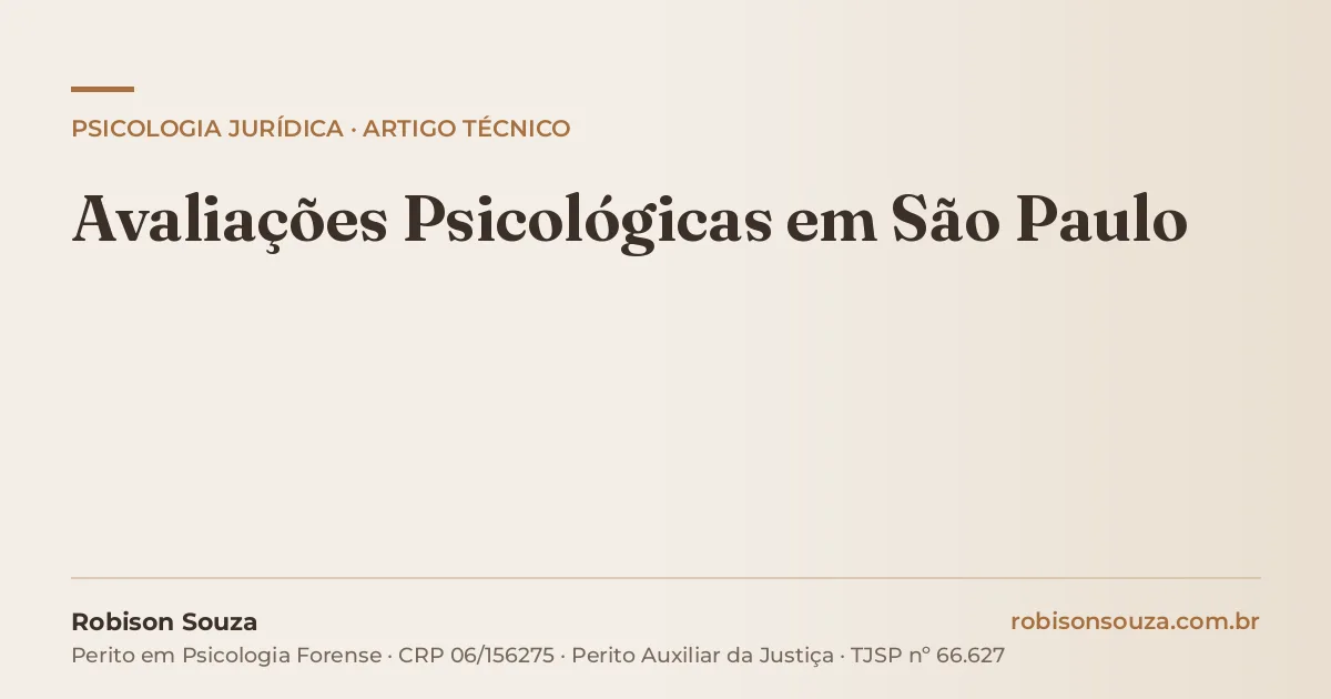 Avaliações Psicológicas em São Paulo