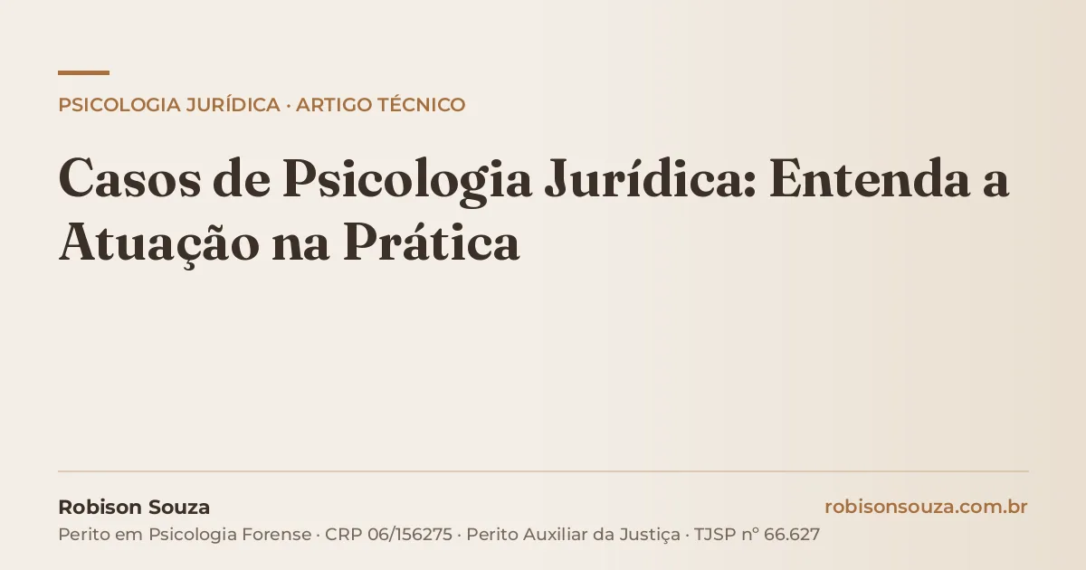 Casos de Psicologia Jurídica: Entenda a Atuação na Prática