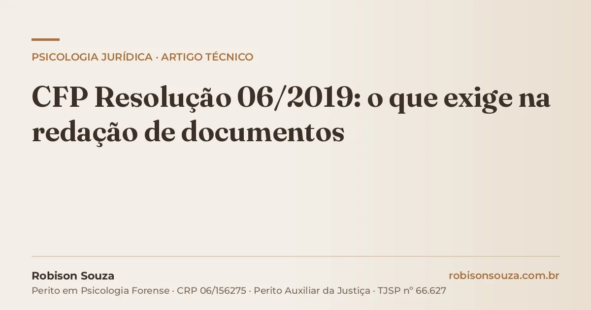 CFP Resolução 06/2019: o que exige na redação de documentos