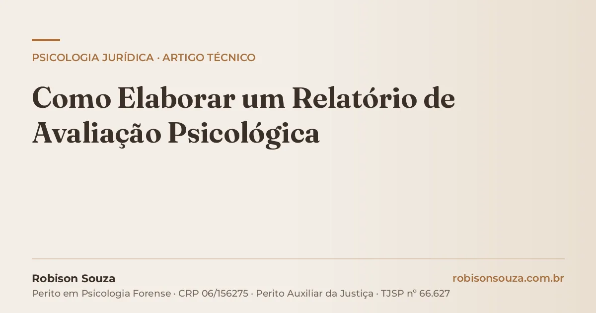 Como Elaborar um Relatório de Avaliação Psicológica