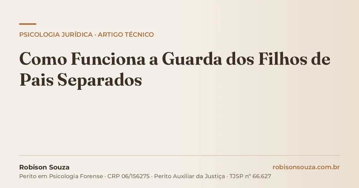 Como Funciona a Guarda dos Filhos de Pais Separados