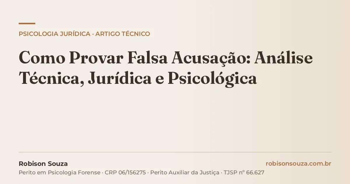 Como Provar Falsa Acusação: Análise Técnica, Jurídica e Psicológica