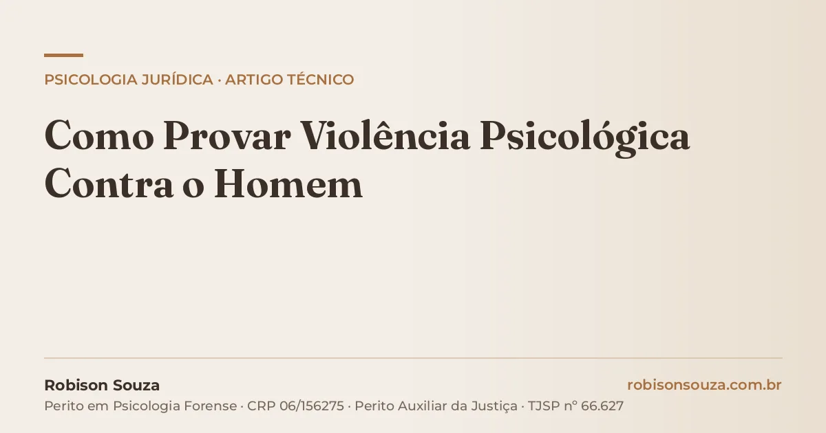 Como Provar Violência Psicológica Contra o Homem