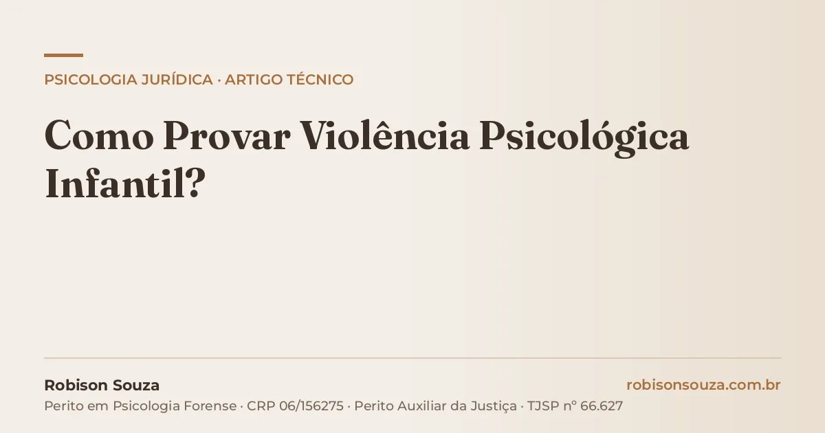 Como Provar Violência Psicológica Infantil?