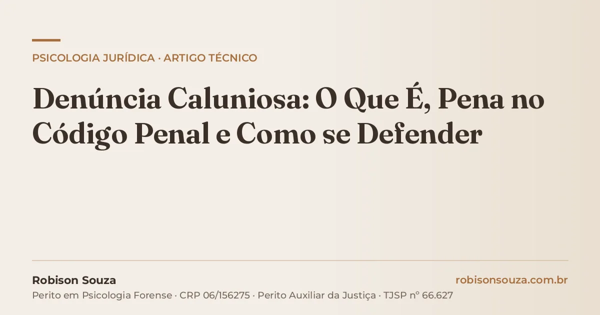 Denúncia Caluniosa: O Que É, Pena no Código Penal e Como se Defender