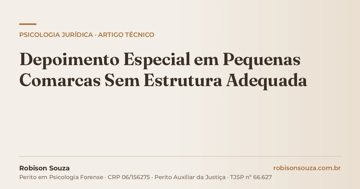 Depoimento Especial em Pequenas Comarcas Sem Estrutura Adequada