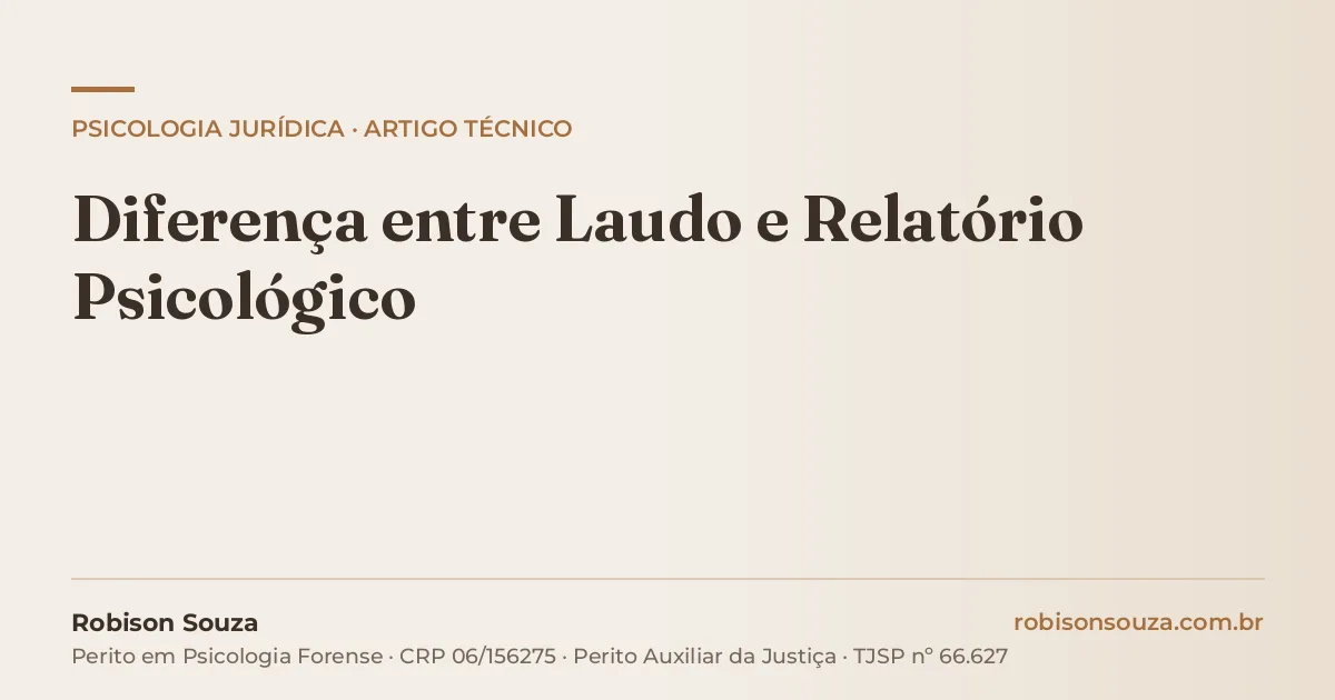 Diferença entre Laudo e Relatório Psicológico