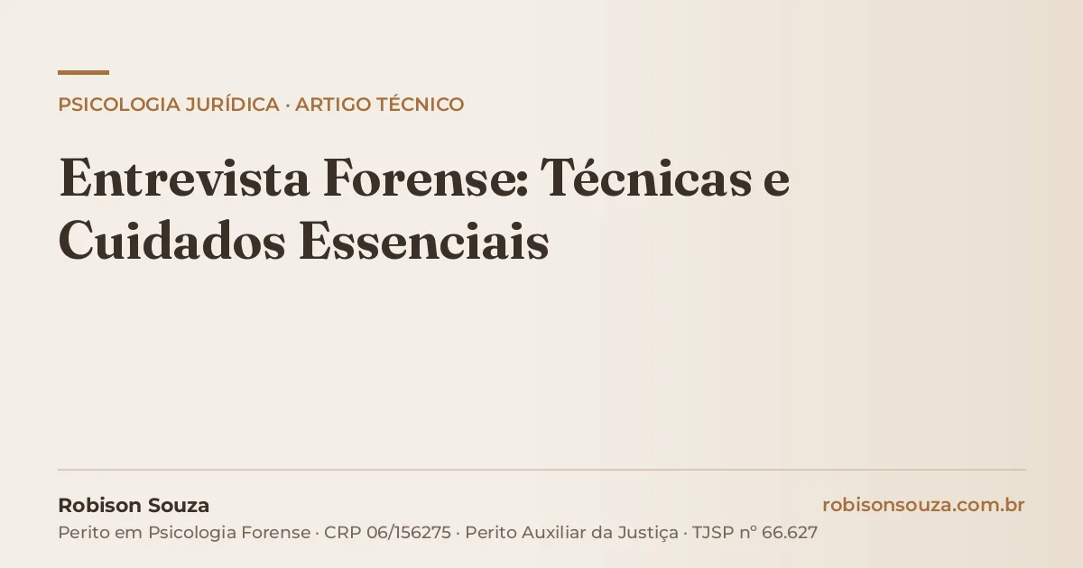 Entrevista Forense: Técnicas e Cuidados Essenciais