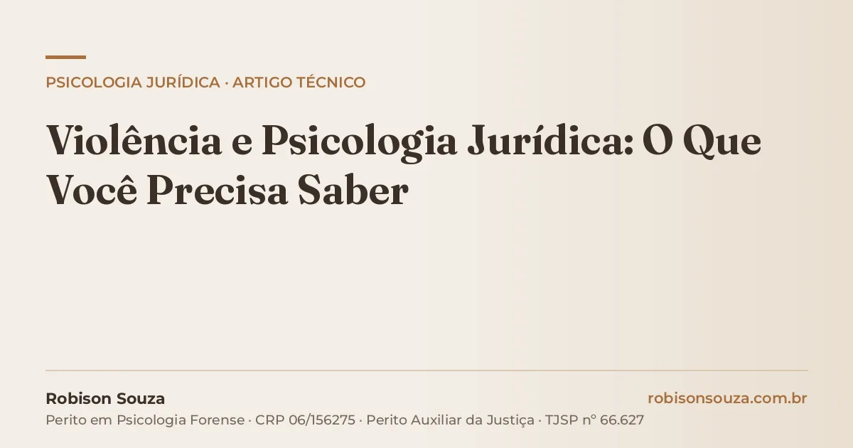 Violência e Psicologia Jurídica: O Que Você Precisa Saber
