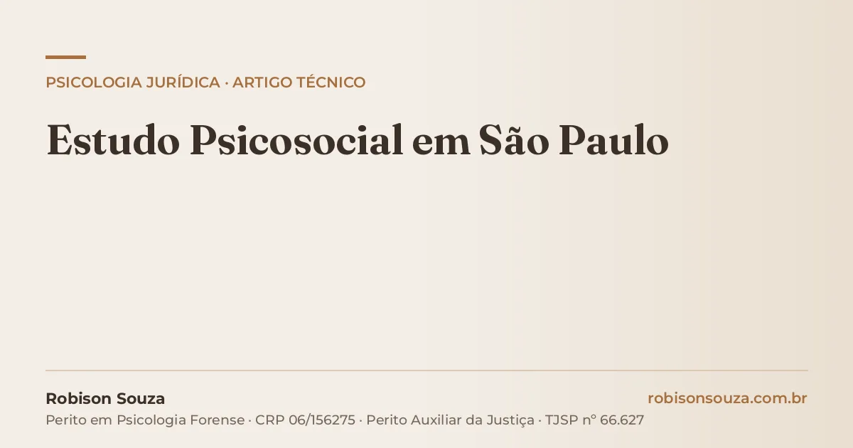 Estudo Psicosocial em São Paulo