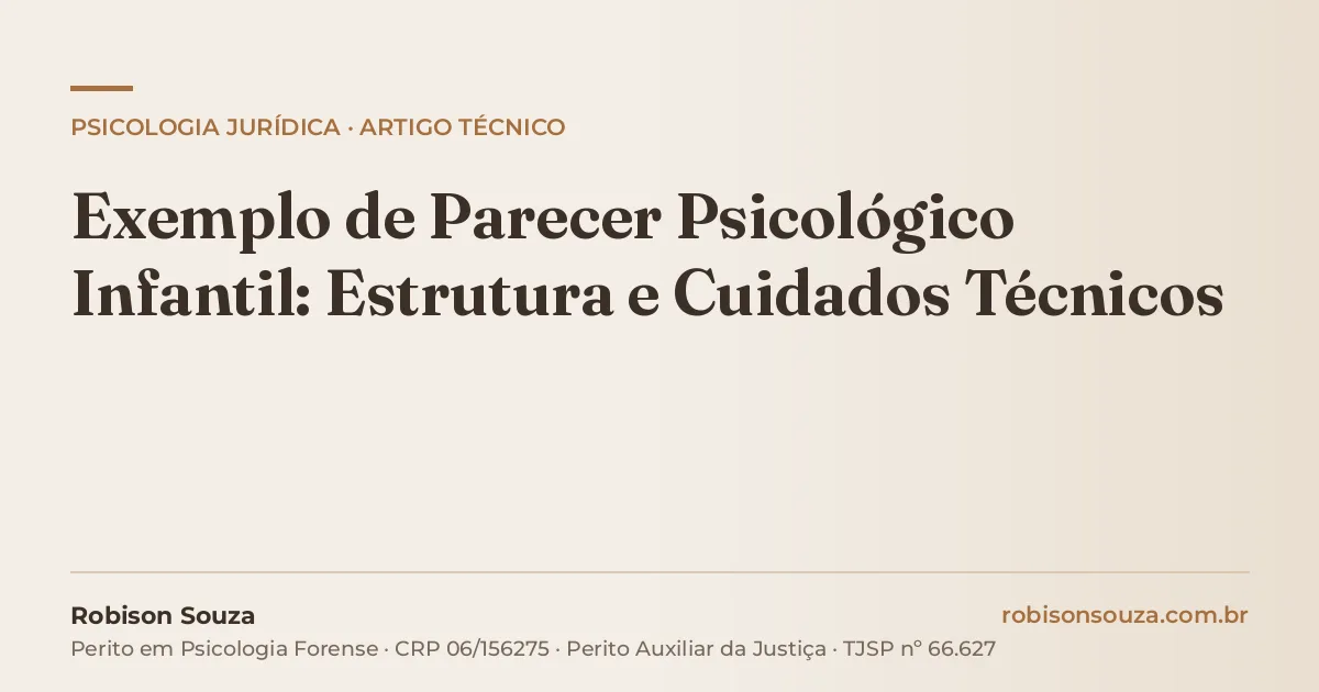 Exemplo de Parecer Psicológico Infantil: Estrutura e Cuidados Técnicos