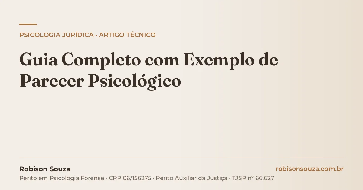 Guia Completo com Exemplo de Parecer Psicológico