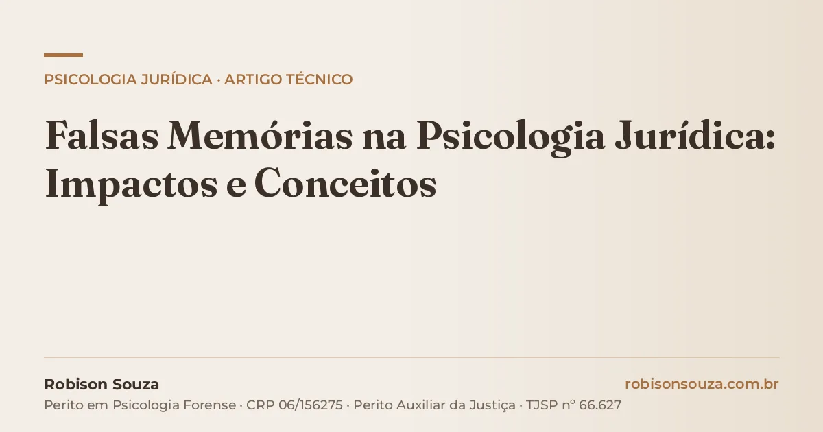 Falsas Memórias na Psicologia Jurídica: Impactos e Conceitos