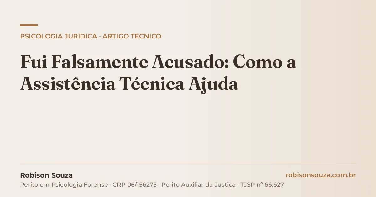 Fui Falsamente Acusado: Como a Assistência Técnica Ajuda