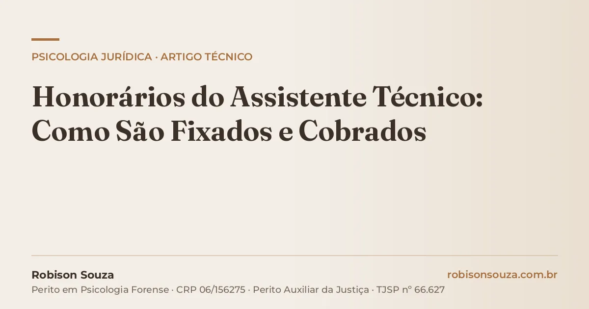 Honorários do Assistente Técnico: Como São Fixados e Cobrados
