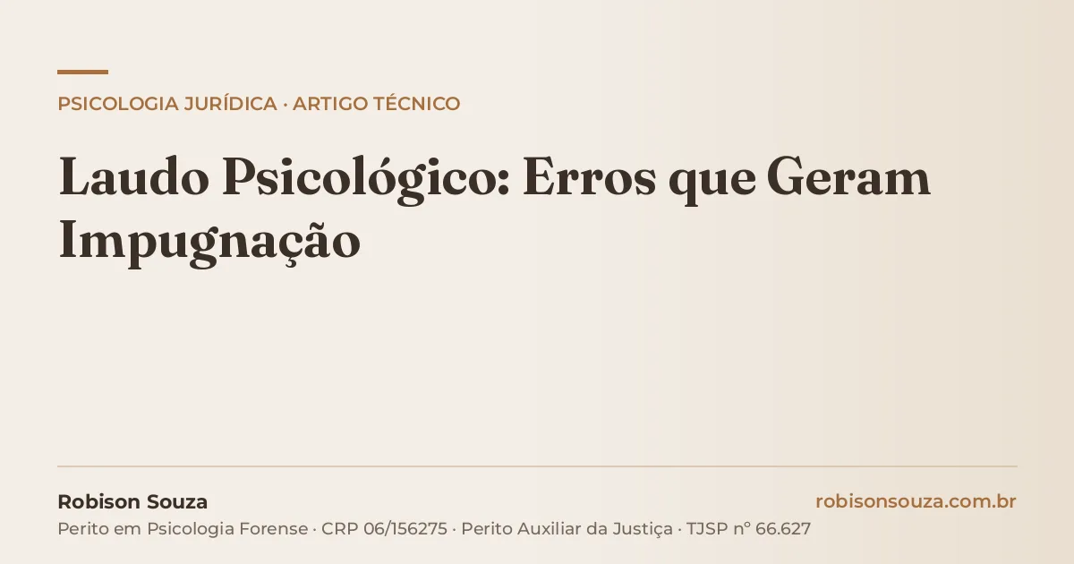 Laudo Psicológico: Erros que Geram Impugnação