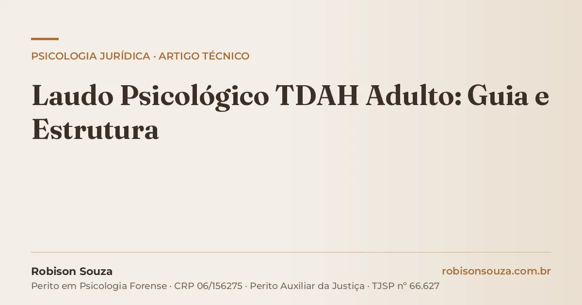 Laudo Psicológico TDAH Adulto: Guia e Estrutura