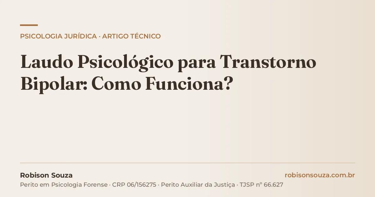 Laudo Psicológico para Transtorno Bipolar: Como Funciona?