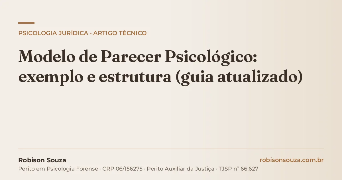 Modelo de Parecer Psicológico: exemplo e estrutura (guia atualizado)