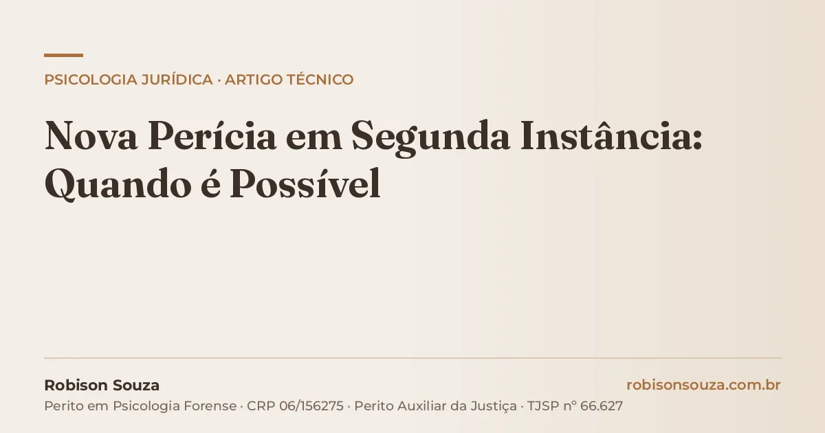 Nova Perícia em Segunda Instância: Quando é Possível