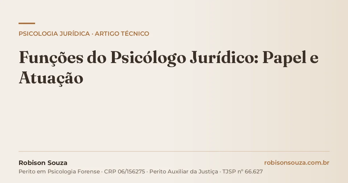 Funções do Psicólogo Jurídico: Papel e Atuação