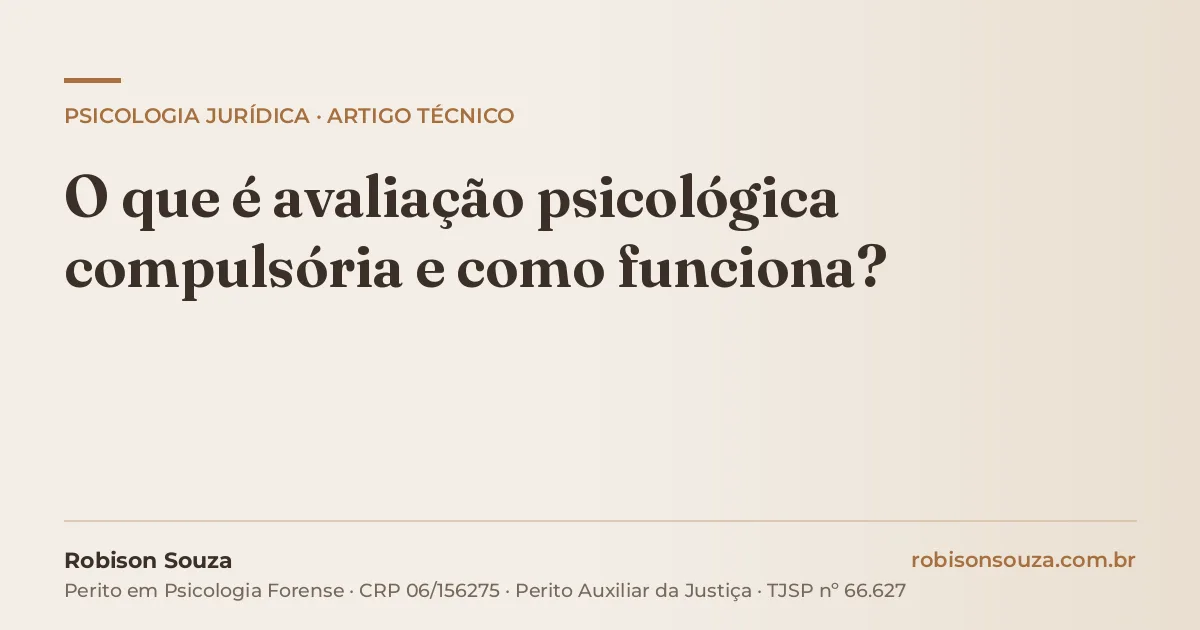 O que é avaliação psicológica compulsória e como funciona?