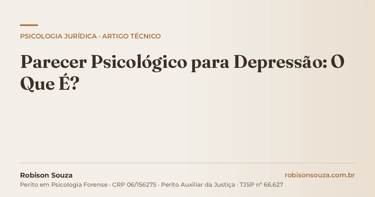 Parecer Psicológico para Depressão: O Que É?