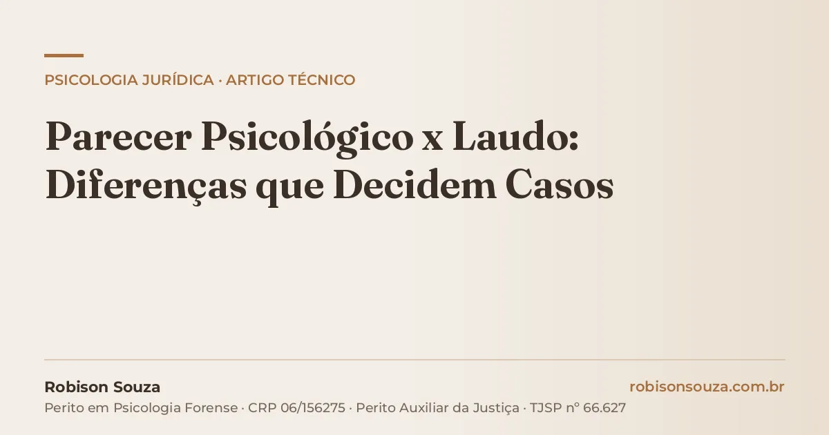 Parecer Psicológico x Laudo: Diferenças que Decidem Casos