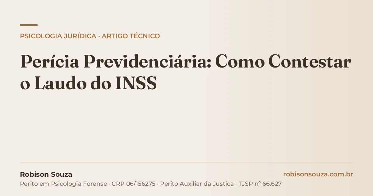 Perícia Previdenciária: Como Contestar o Laudo do INSS