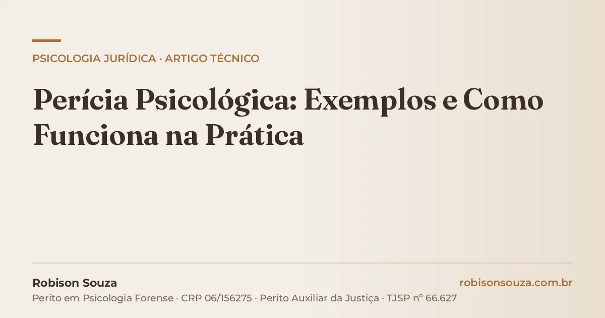 Perícia Psicológica: Exemplos e Como Funciona na Prática