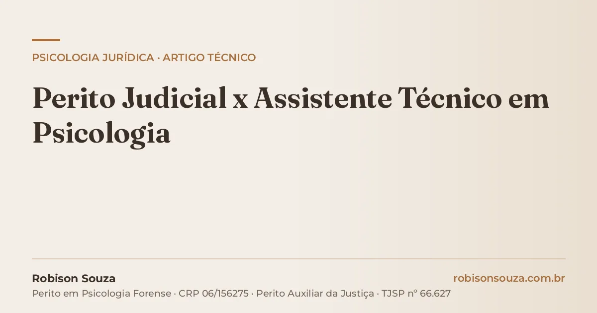 Perito Judicial x Assistente Técnico em Psicologia