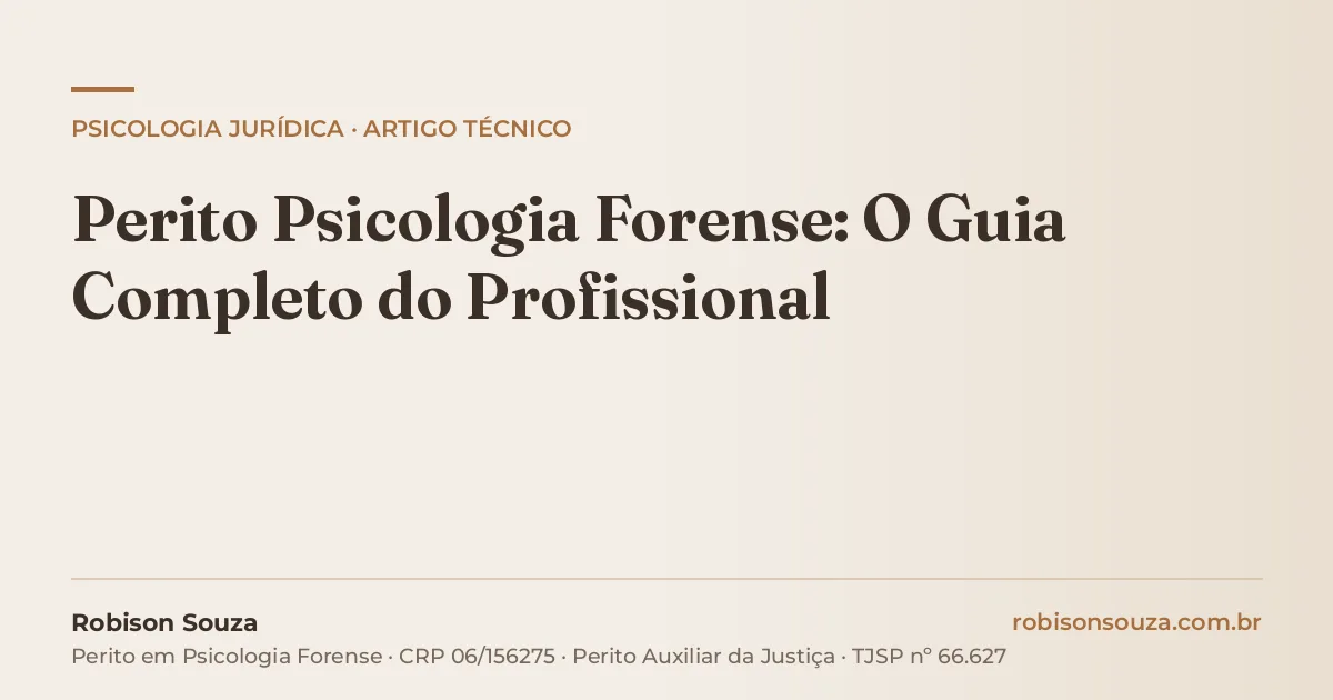 Perito Psicologia Forense: O Guia Completo do Profissional