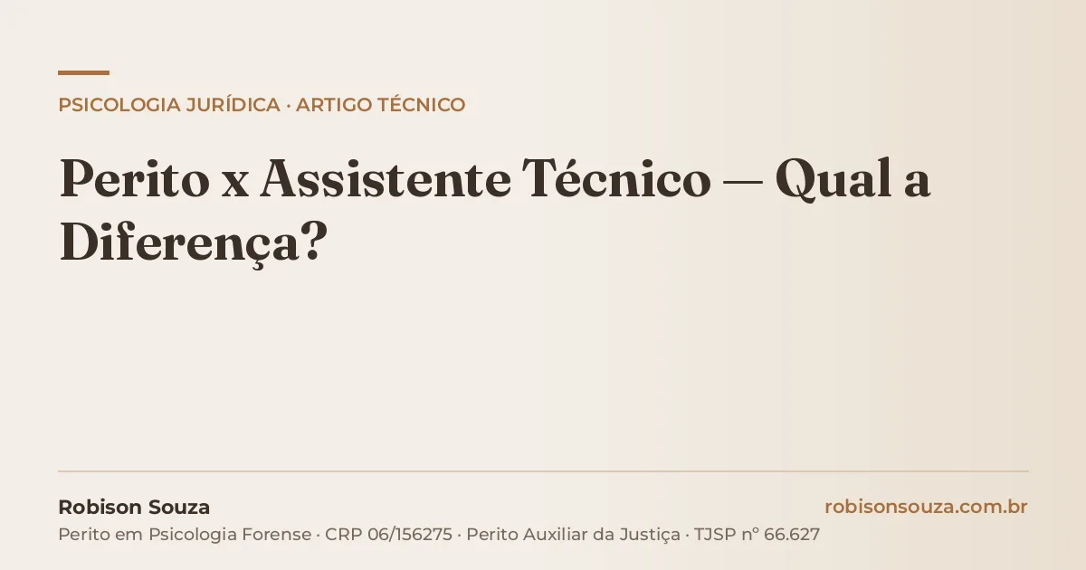 Perito x Assistente Técnico — Qual a Diferença?