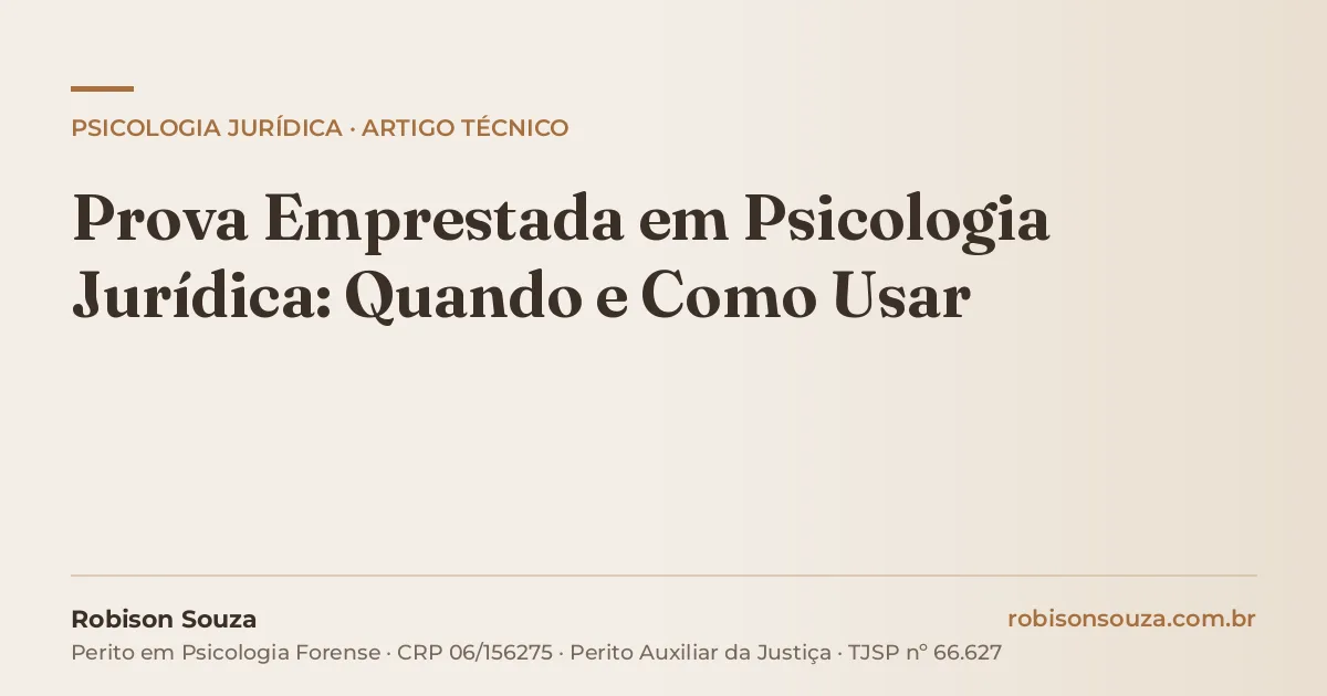 Prova Emprestada em Psicologia Jurídica: Quando e Como Usar