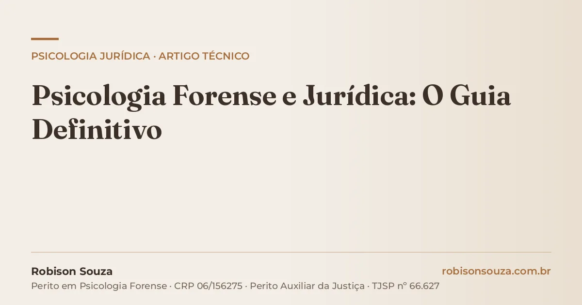 Psicologia Forense e Jurídica: O Guia Definitivo
