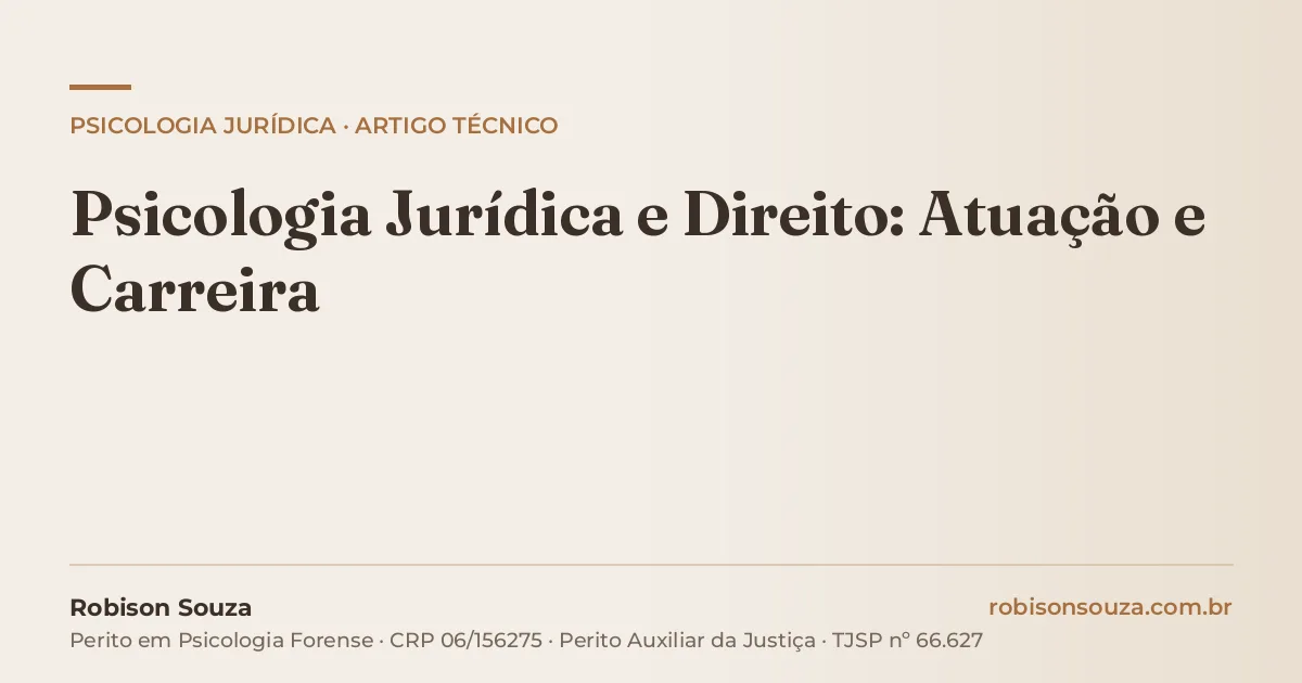 Psicologia Jurídica e Direito: Atuação e Carreira