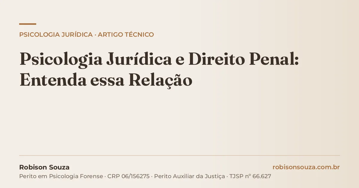Psicologia Jurídica e Direito Penal: Entenda essa Relação