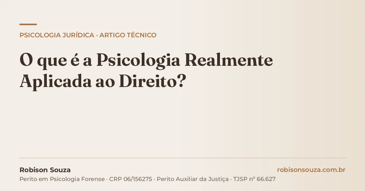 O que é a Psicologia Realmente Aplicada ao Direito?