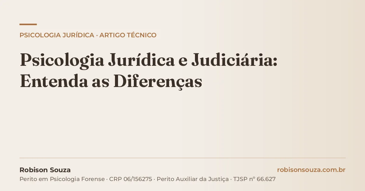 Psicologia Jurídica e Judiciária: Entenda as Diferenças