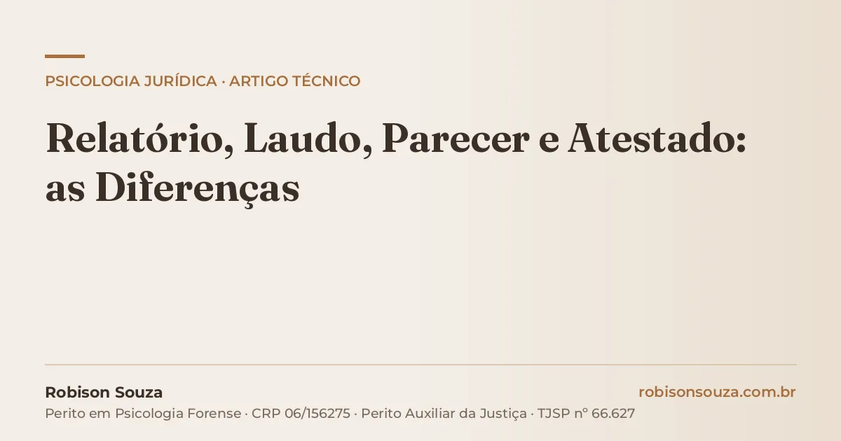 Relatório, Laudo, Parecer e Atestado: as Diferenças