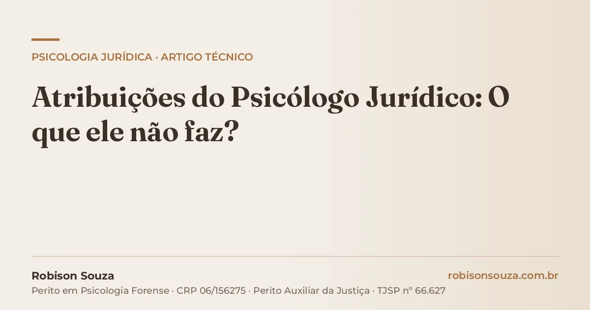 Atribuições do Psicólogo Jurídico: O que ele não faz?