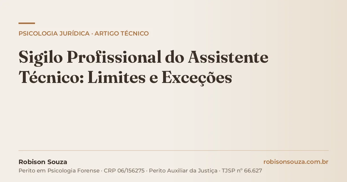 Sigilo Profissional do Assistente Técnico: Limites e Exceções