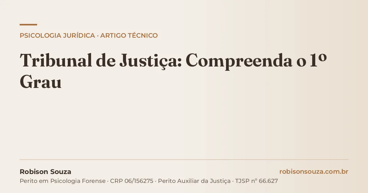 Tribunal de Justiça: Compreenda o 1º Grau